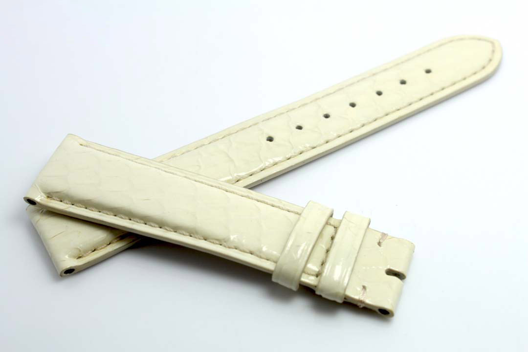 Advanced white Python leather watch strap Advanced white Python leather watch strap